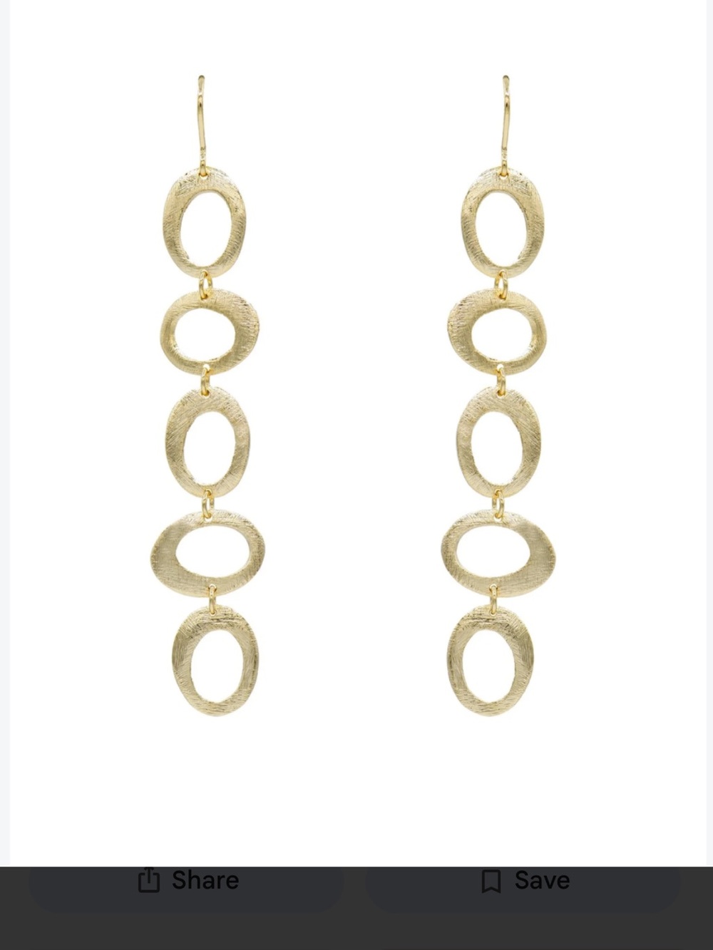Gold Textured Multi-Link Drop Earrings